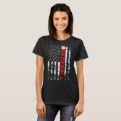 Amerikaans Vlag Baseball Team T-shirt (Voorkant volledig)