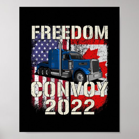 Amerikaans Vlag Canada Vlaggenvrijheidskonvooi 202 Poster (Voorkant)