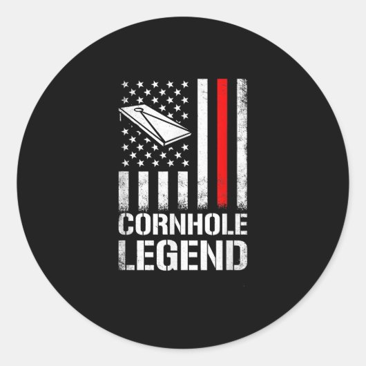 Amerikaans Vlag Cornhole Ronde Sticker (Voorkant)