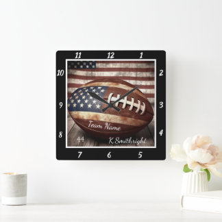 Amerikaans Vlag Football  Vierkante Klok