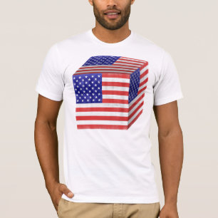Amerikaans Vlag KubusT-shirt T-shirt