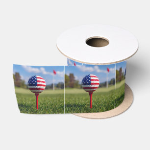 Amerikaans vlag ontwerp op een golfbal lint