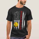  Amerikaans Vlag Softball Team Funny Mannen T-shirt (Voorkant)