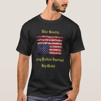 Amerikaans vlaggen versperring ondersteboven Patri T-shirt