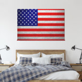 Amerikaans vlaggenblad canvas afdruk (Insitu (Slaapkamer))