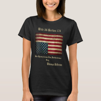 Amerikaans Vlaggengraafschap boven Thomas Jefferso T-shirt