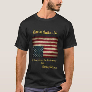 Amerikaans Vlaggengraafschap boven Thomas Jefferso T-shirt