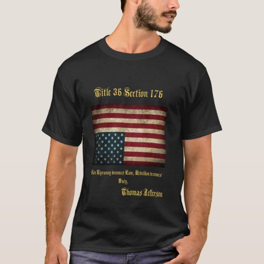 Amerikaans Vlaggengraafschap boven Thomas Jefferso T-shirt (Voorkant)