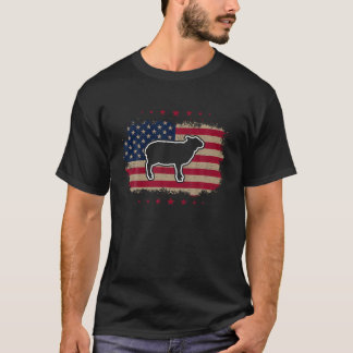Amerikaans Vlaggenlam Retro  T-Shirt