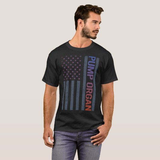 Amerikaans Vlaggenpomporgel T-shirt (Voorkant volledig)