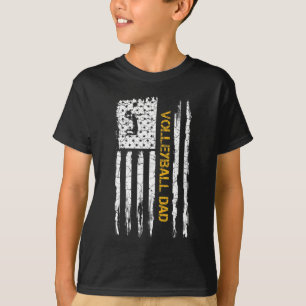 Amerikaans Vlaggenschip Volleyball Pap Sil T-shirt