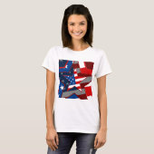 Amerikaans vlaggestaarpatroon t-shirt (Voorkant volledig)