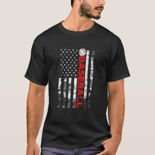 Amerikaans vlaghonkbalteam - Baseball Flag voor mi T-shirt