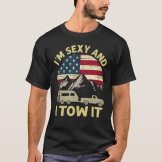 Amerikaans vlagkamp ik sexy en ik gooide het Rv Mo T-shirt