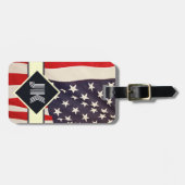  Amerikaans vlagmonogram personaliseert de douane Bagagelabel (Voorkant horizontaal)