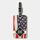  Amerikaans vlagmonogram personaliseert de douane Bagagelabel (Voorkant verticaal)