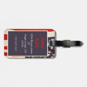  Amerikaans vlagmonogram personaliseert de douane Bagagelabel (Achterkant horizontaal)