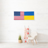 Amerikaans vlagpatriottisch Oekraïne Spandoek (Insitu)
