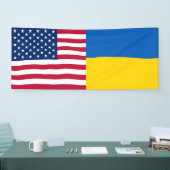 Amerikaans vlagpatriottisch Oekraïne Spandoek (Beurs)