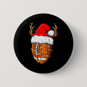 Amerikaans voetbal Kerst voetbal kerstmuts spoor Ronde Button 5,7 Cm