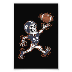 Amerikaans Voetbal Skelet Halloween Voetbal Foto Afdruk