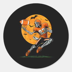 Amerikaans Voetbal Skelet Jongens Halloween Voetba Ronde Sticker