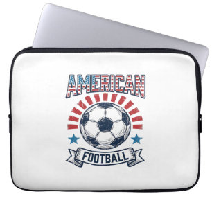 Amerikaans Voetbal Vintage Voetbal T-Shirt Ontwerp Laptop Sleeve