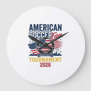 Amerikaans Voetbalfan Toernooi 2026 Vintage T-shir Grote Klok