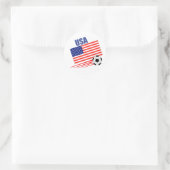 Amerikaans voetbalteam ronde sticker (Tas)