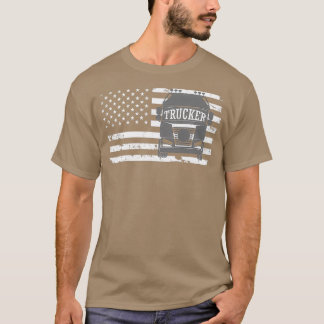 Amerikaans vrachtwagenchauffeur op vrachtwagen t-shirt