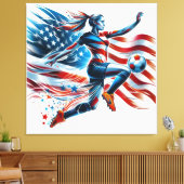 Amerikaans vrouwenvoetbal. Stretched Canvas Print (Insitu (Woonkamer))