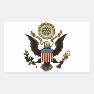 AMERIKAANS WAPEN RECHTHOEKIGE STICKER