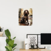 Amerikaans Water Spaniel Dog Art Print Poster (Thuiskantoor)