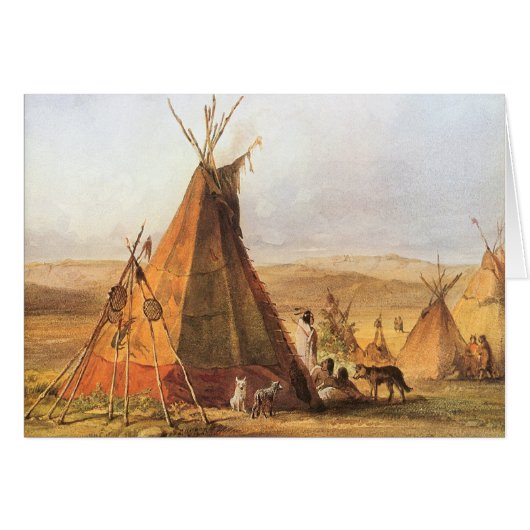 -Amerikaans Westen, Teepees op Plain door Bodmer (Voorkant Horizontaal)