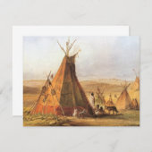 -Amerikaans Westen, Teepees op Plain door Bodmer (Voorkant / Achterkant)