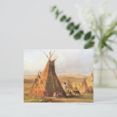 -Amerikaans Westen, Teepees op Plain door Bodmer Briefkaart (Staand voorkant)