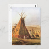 -Amerikaans Westen, Teepees op Plain door Bodmer Briefkaart (Voorkant / Achterkant)