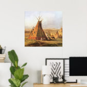 -Amerikaans Westen, Teepees op Plain door Bodmer Poster (Thuiskantoor)