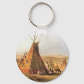-Amerikaans Westen, Teepees op Plain door Bodmer Sleutelhanger (Achterkant)