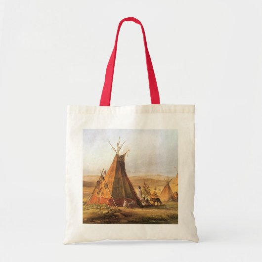 -Amerikaans Westen, Teepees op Plain door Bodmer Tote Bag (Voorkant)