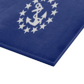 Amerikaans zeezeilschip blauw decor snijplank (Hoek)