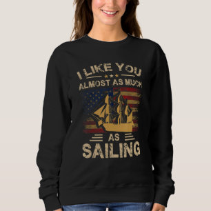 Amerikaans zeilschip met de vlag van de Verenigde Trui