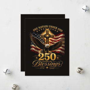 Amerikaanse 250e verjaardag Patriotisch USA 4 juli Feestdagenkaart