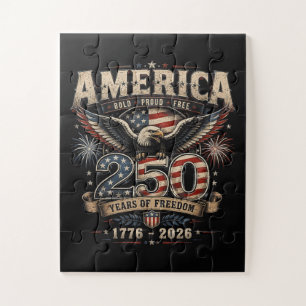 Amerikaanse 250e verjaardag Patriottisch USA 4 jul Legpuzzel