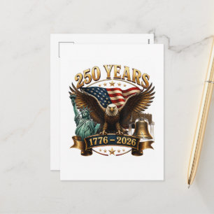 Amerikaanse 250e verjaardag USA patriottisch 4 jul Feestdagenkaart