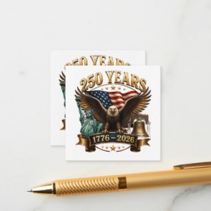 Amerikaanse 250e verjaardag USA Patriottisch 4 jul Informatiekaartje