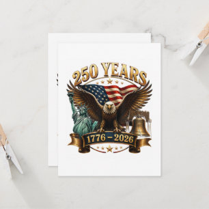 Amerikaanse 250e verjaardag USA Patriottisch 4 jul Kaart