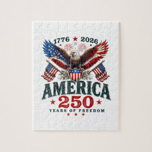 Amerikaanse 250e verjaardag USA Patriottisch 4 jul Legpuzzel