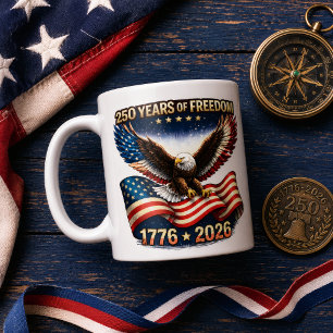 Amerikaanse 250ste Jaren van Vrijheid Patriottisch Koffiemok