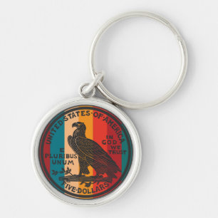 Amerikaanse 5 dollar gouden munt sleutelhanger